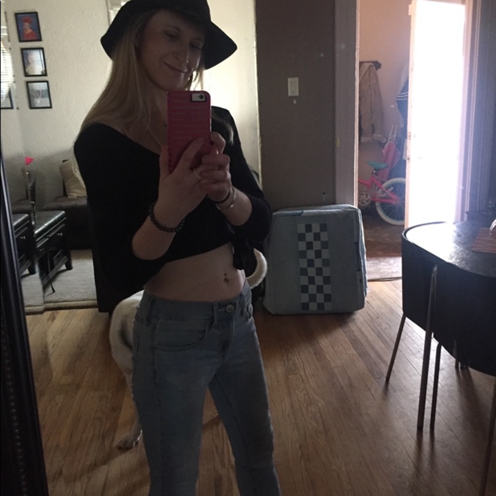 *EXPRESS* CROPPED TIE SWEATER TOP